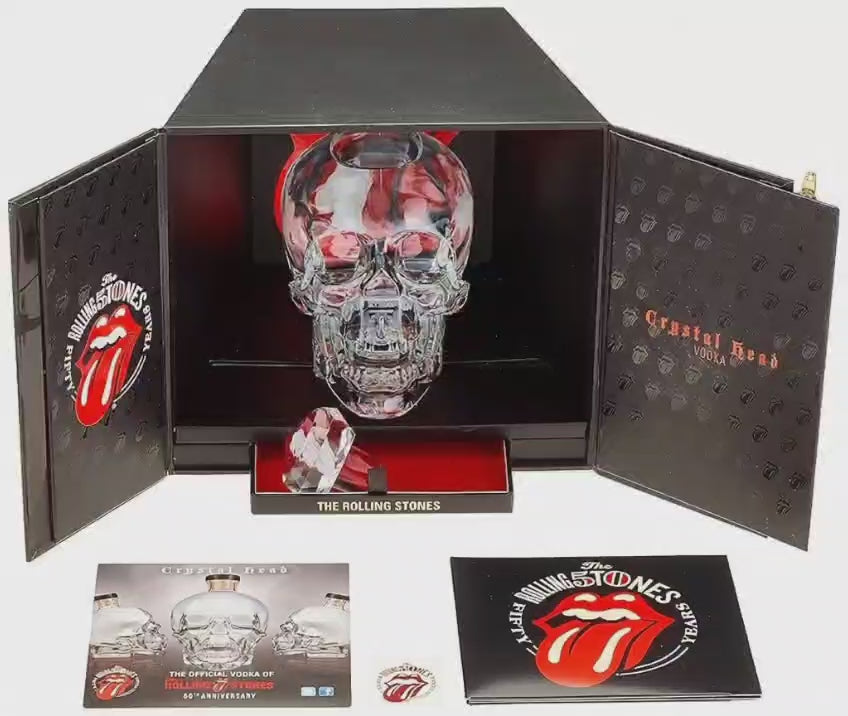 EMPTY BOTTLE OF ROLLING STONES 50TH ANNIVERSARY CRYSTAL HEAD