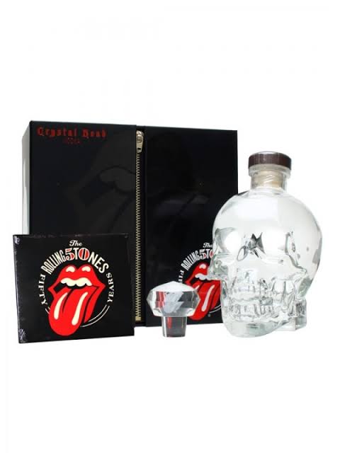 EMPTY BOTTLE OF ROLLING STONES 50TH ANNIVERSARY CRYSTAL HEAD