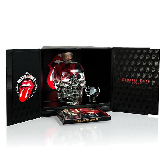 EMPTY BOTTLE OF ROLLING STONES 50TH ANNIVERSARY CRYSTAL HEAD